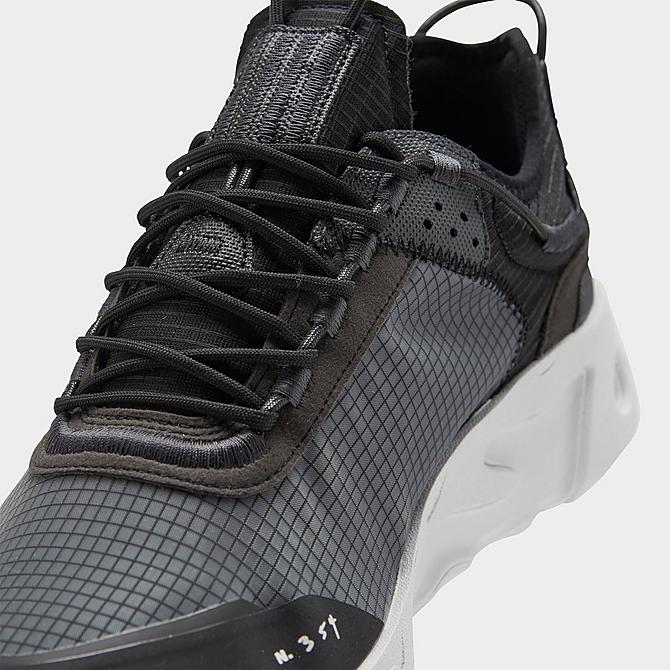 Front view of Men's Nike React Live Running Shoes in Black/White/Dark Smoke Grey Click to zoom