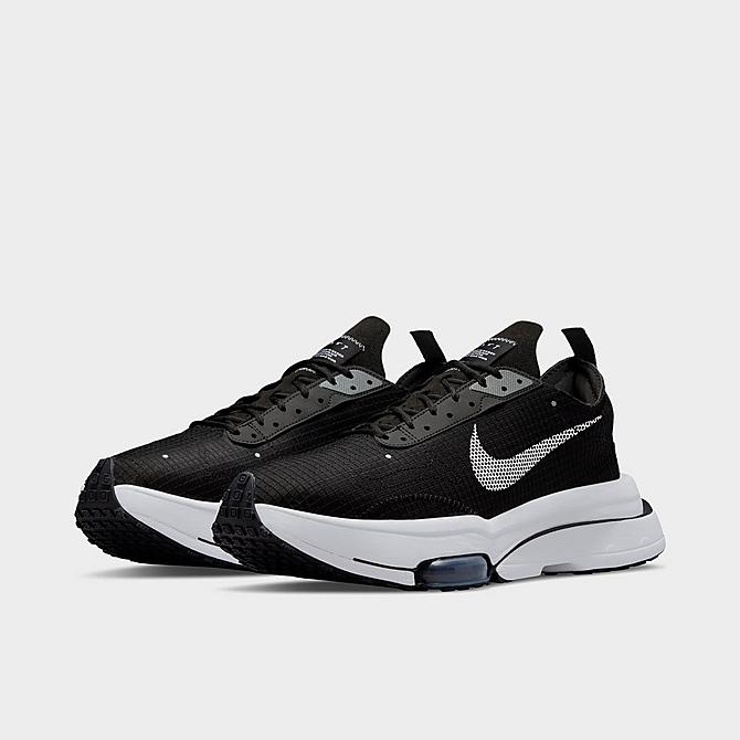 Three Quarter view of Men's Nike Air Zoom-Type SE Running Shoes in Black/White/Smoke Grey Click to zoom