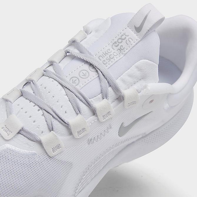 Front view of Women's Nike React Escape Run Running Shoes in White/Iris Whisper/Metallic Platinum Click to zoom