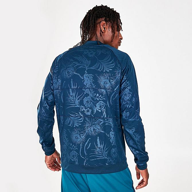 [angle] view of Men's Nike Dri-FIT Club América Full-Zip Soccer Jacket in Armory Navy/Armory Navy/Lemon Chiffon Click to zoom