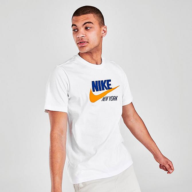 Back Left view of Nike Sportswear New York Template T-Shirt in White Click to zoom