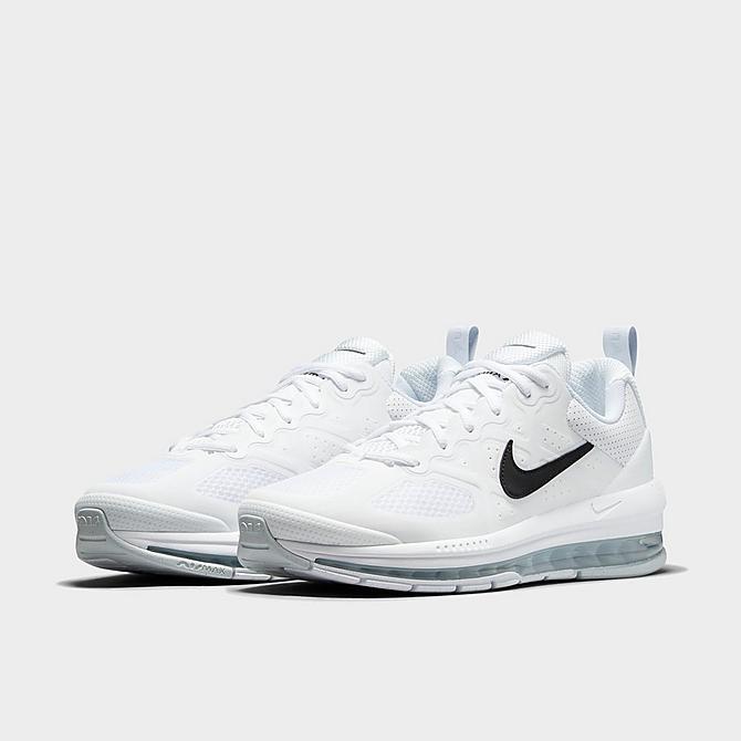 Three Quarter view of Men's Nike Air Max Genome Casual Shoes in White/Black/Pure Platinum Click to zoom