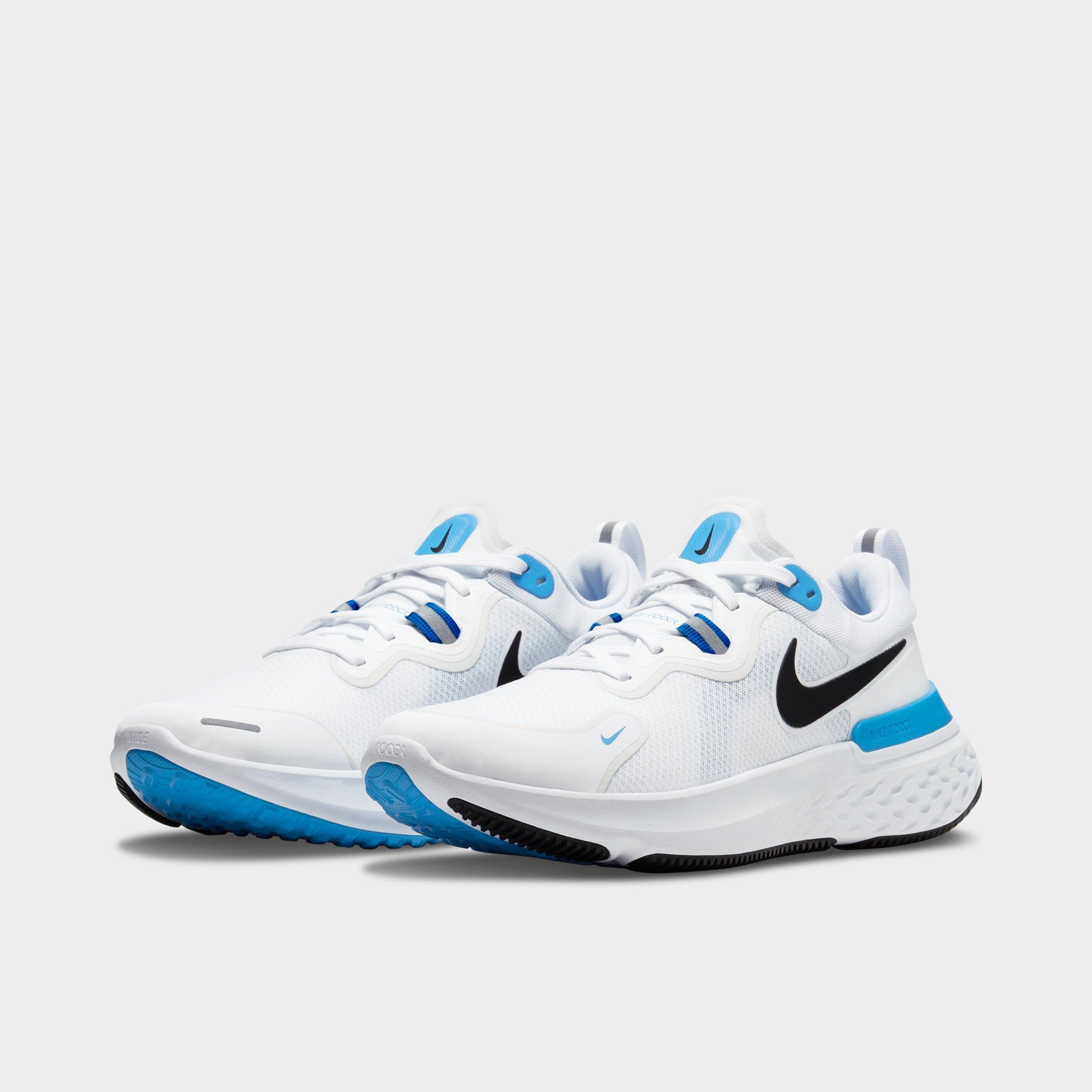 nike react white and blue