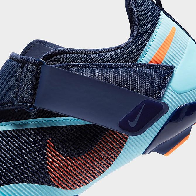 Front view of Men's Nike SuperRep Cycle Cycling Shoes in Blue Void/Copa/Total Orange Click to zoom