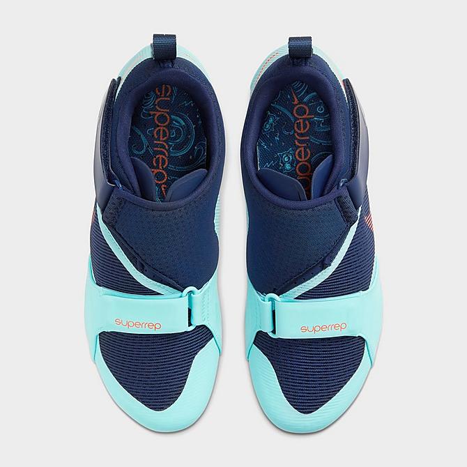 Back view of Men's Nike SuperRep Cycle Cycling Shoes in Blue Void/Copa/Total Orange Click to zoom