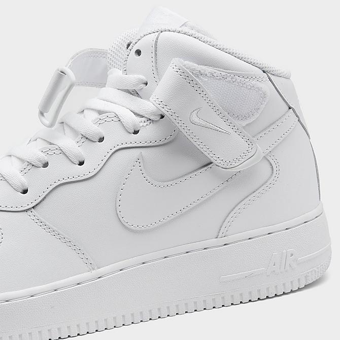 Front view of Men's Nike Air Force 1 Mid '07 Casual Shoes in White/White Click to zoom