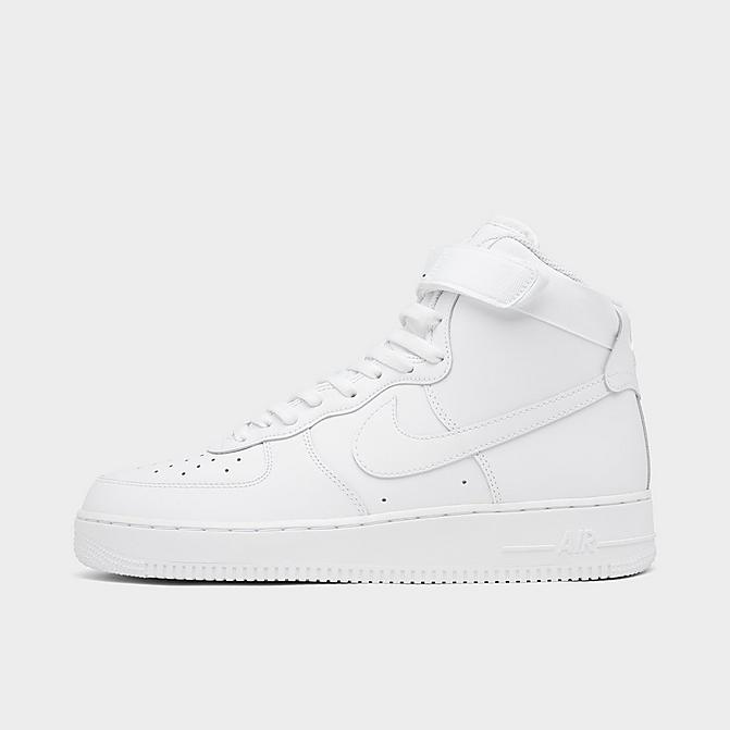 Right view of Men's Nike Air Force 1 High '07 Casual Shoes in White/White Click to zoom