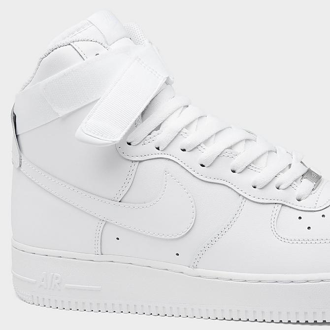 Front view of Men's Nike Air Force 1 High '07 Casual Shoes in White/White Click to zoom
