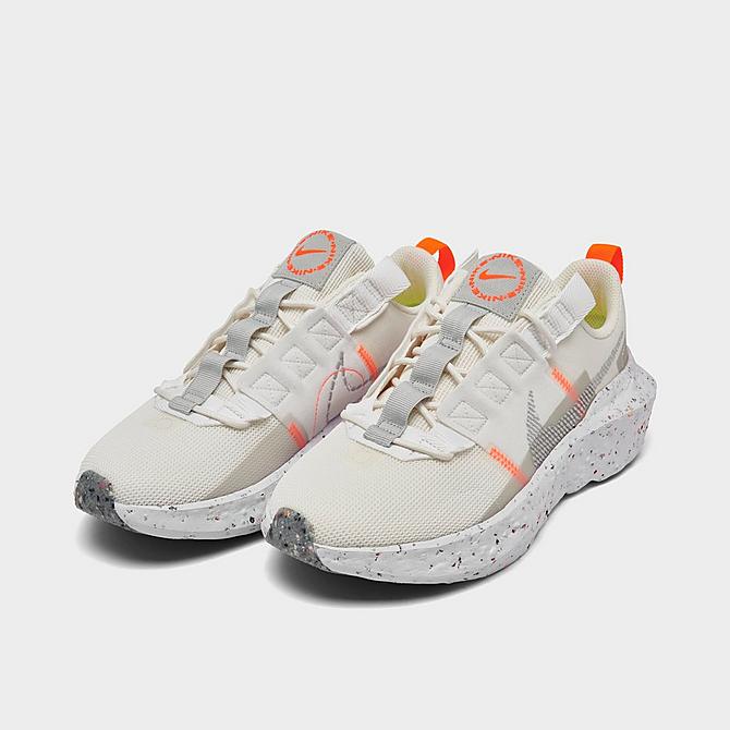 Three Quarter view of Women's Nike Crater Impact Casual Shoes in Summit White/Grey Fog/Platinum Tint Click to zoom
