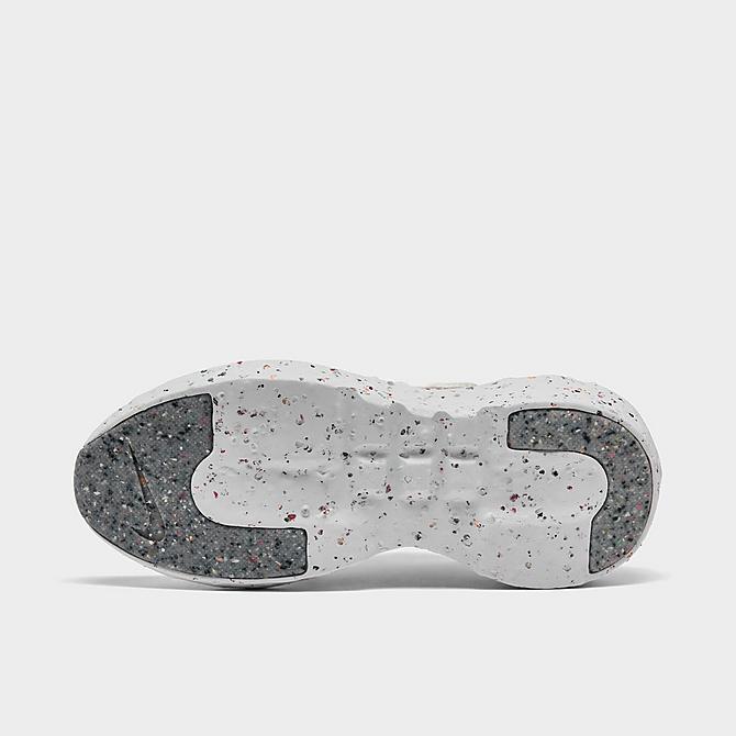 Bottom view of Women's Nike Crater Impact Casual Shoes in Summit White/Grey Fog/Platinum Tint Click to zoom