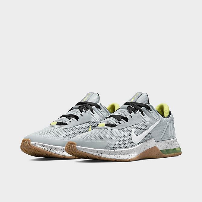 Three Quarter view of Men's Nike Air Max Alpha Trainer 4 Training Shoes in Light Smoke Grey/White/Dark Smoke Grey Click to zoom