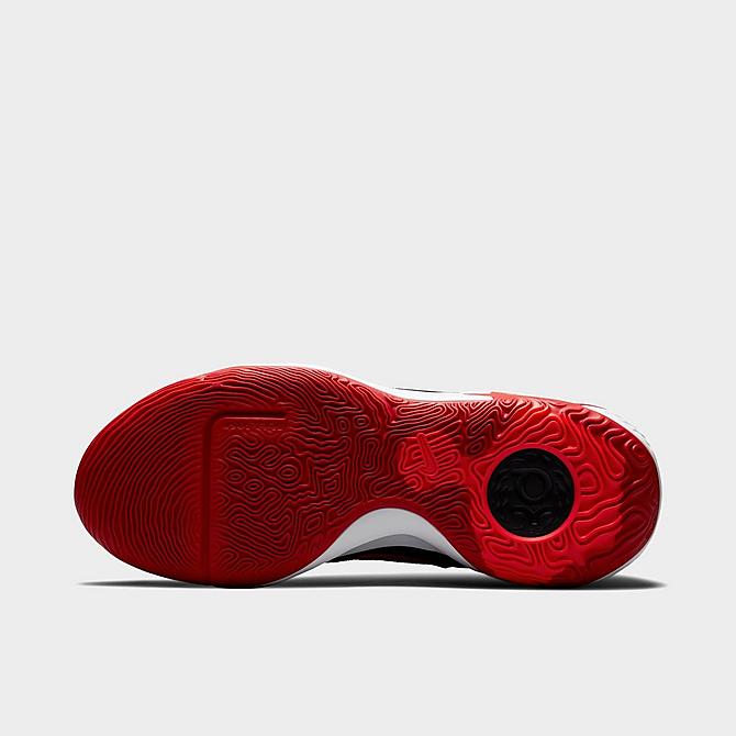 Bottom view of Nike KD Trey 5 IX Basketball Shoes in Black/White/Bright Crimson/University Red Click to zoom