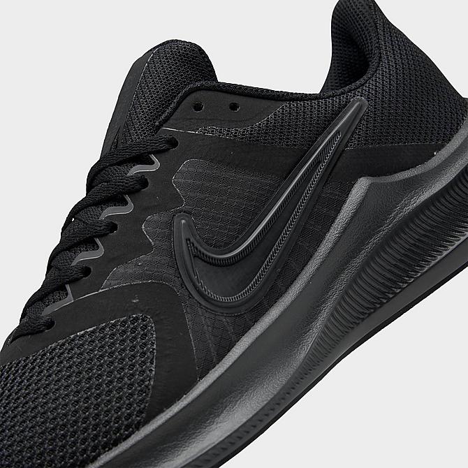 Front view of Women's Nike Downshifter 11 Running Shoes in Black/Particle Grey/Dark Smoke Grey Click to zoom