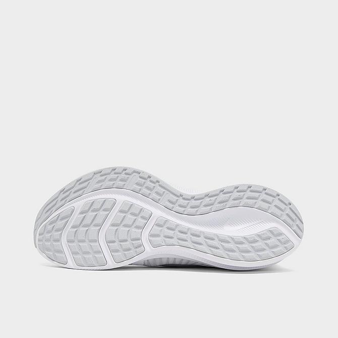 Bottom view of Women's Nike Downshifter 11 Running Shoes in White/Pure Platinum/Wolf Grey/Metallic Silver Click to zoom