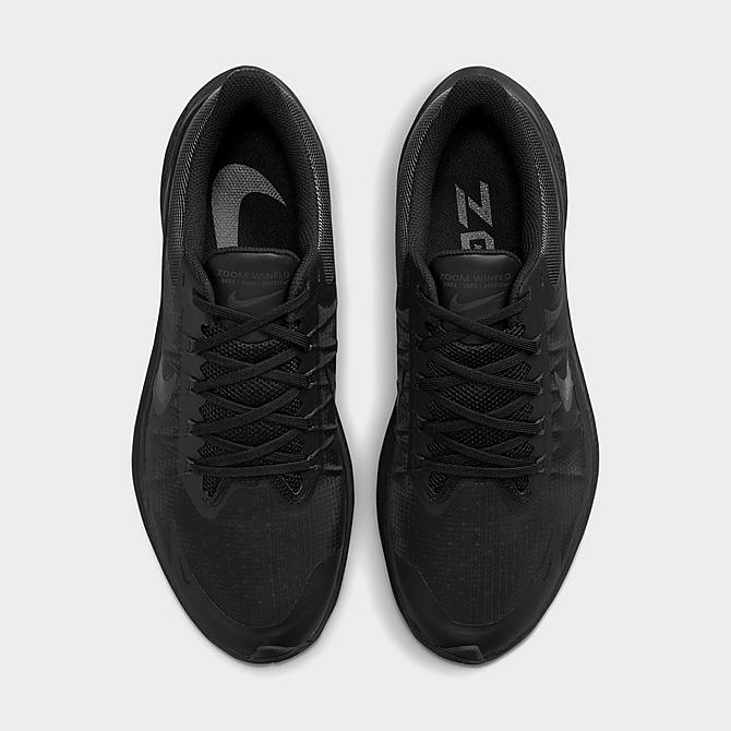 Back view of Men's Nike Air Zoom Winflo 8 Running Shoes in Black/Smoke Grey/Dark Smoke Grey Click to zoom