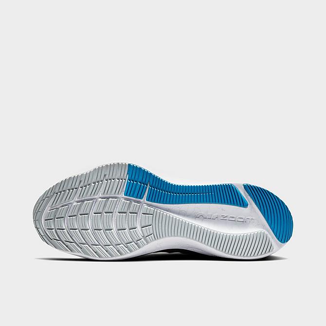 Bottom view of Men's Nike Air Zoom Winflo 8 Running Shoes in Wolf Grey/Bright Crimson/Pure Platinum/Imperial Blue/Cool Grey Click to zoom