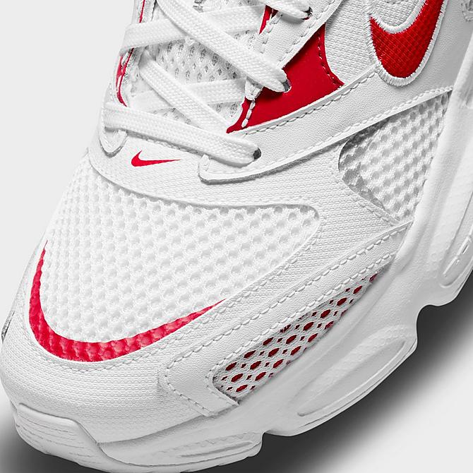Front view of Women's Nike Zoom Air Fire Casual Shoes in White/Metallic Silver/University Red Click to zoom