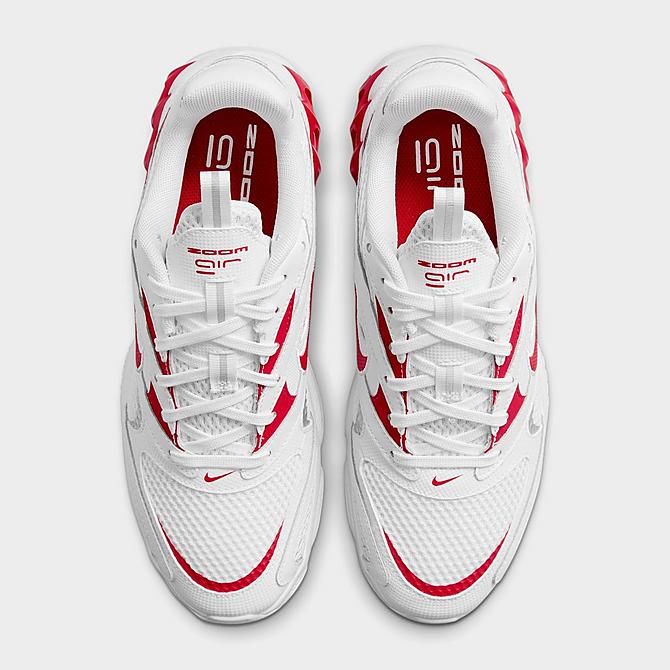Back view of Women's Nike Zoom Air Fire Casual Shoes in White/Metallic Silver/University Red Click to zoom