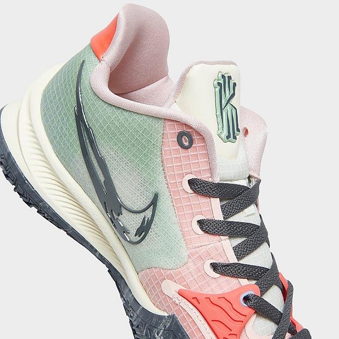 Front view of Nike Kyrie Low 4 Basketball Shoes in Pale Coral/Iron Grey/Cashmere Click to zoom