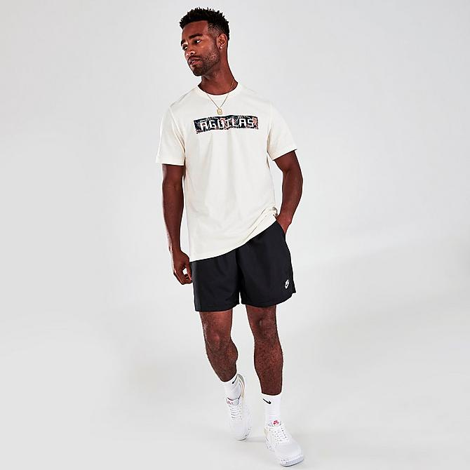 [angle] view of Men's Nike Club América Soccer T-Shirt in Pale Ivory Click to zoom