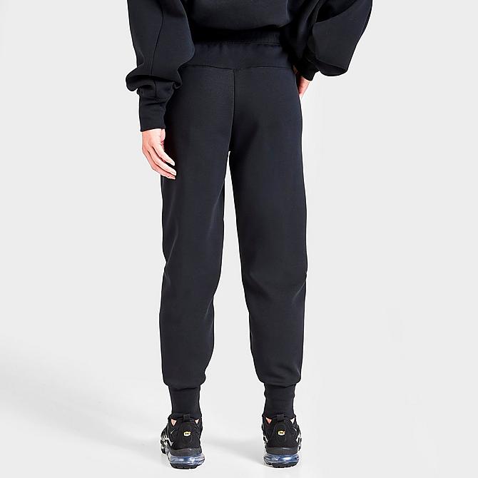 Back Right view of Women's Nike Sportswear Tech Fleece Jogger Pants in Black Click to zoom