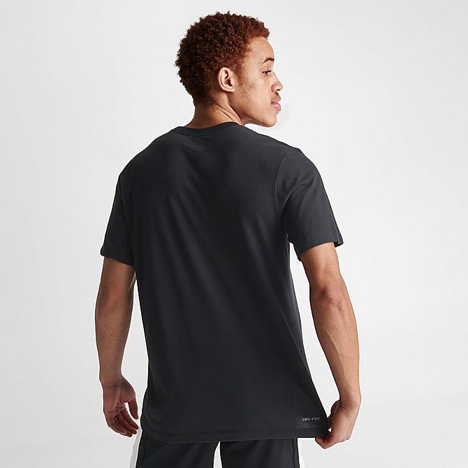 Back Right view of Jordan Jumpman Short-Sleeve Crew T-Shirt in Black Click to zoom