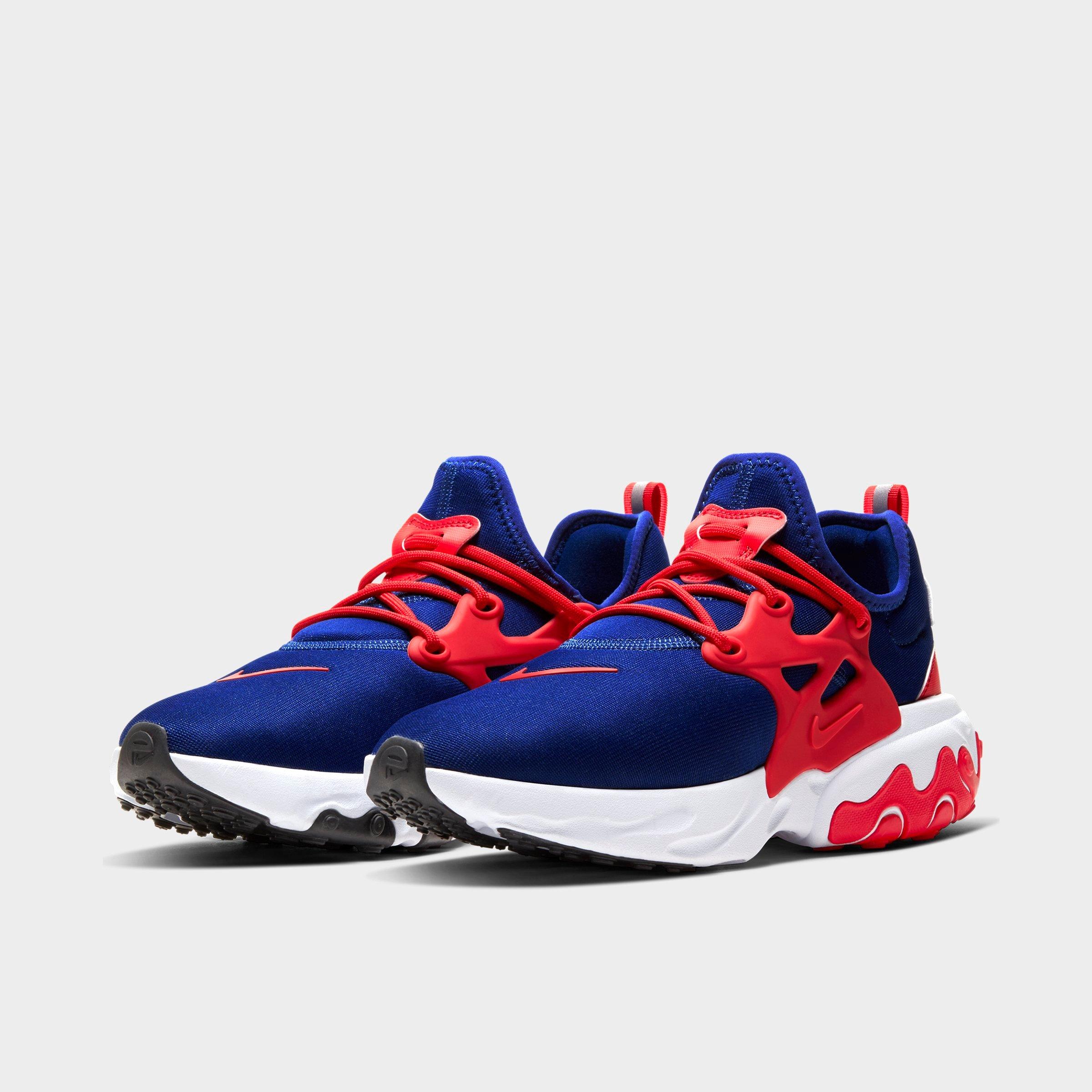 nike red blue and white shoes
