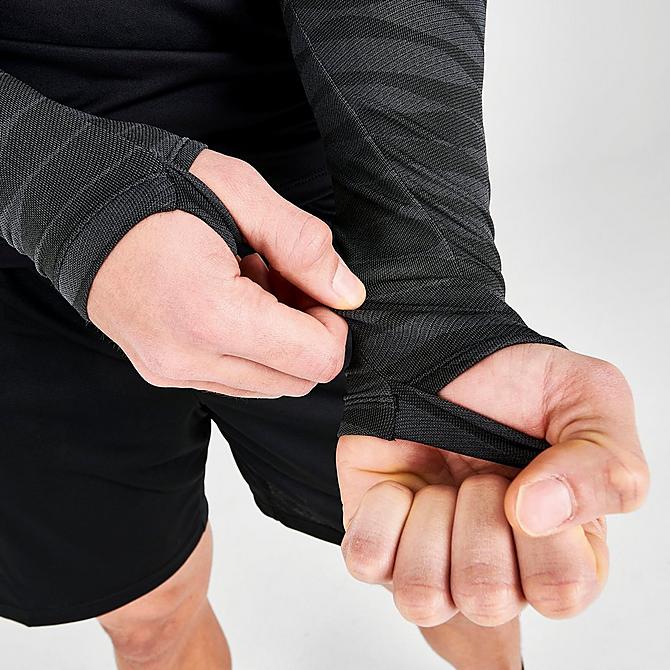 On Model 6 view of Men's Nike Dri-FIT Strike Half-Zip Soccer Drill Top in Black/White Click to zoom
