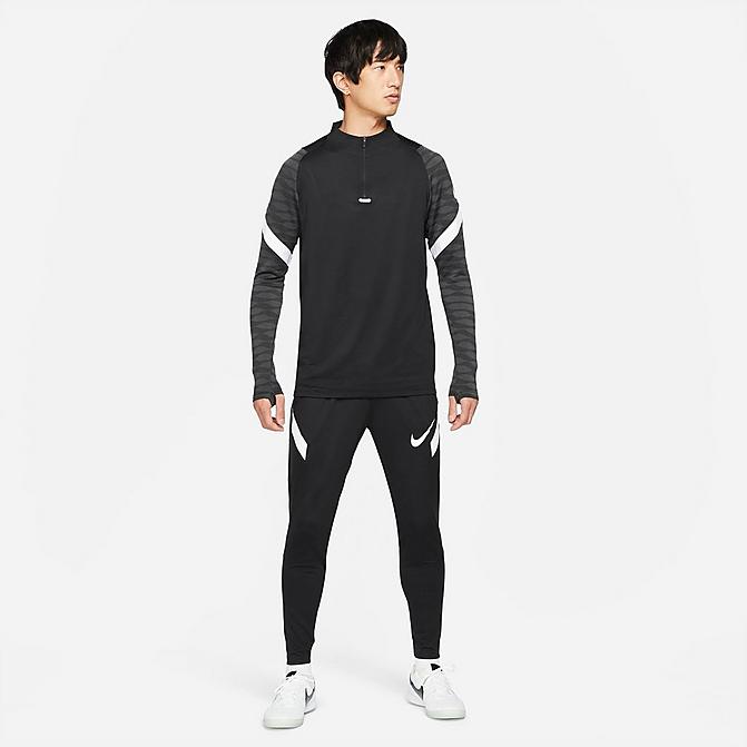 Front view of Men's Nike Dri-FIT Strike Soccer Pants in Black/Anthracite/White/White Click to zoom