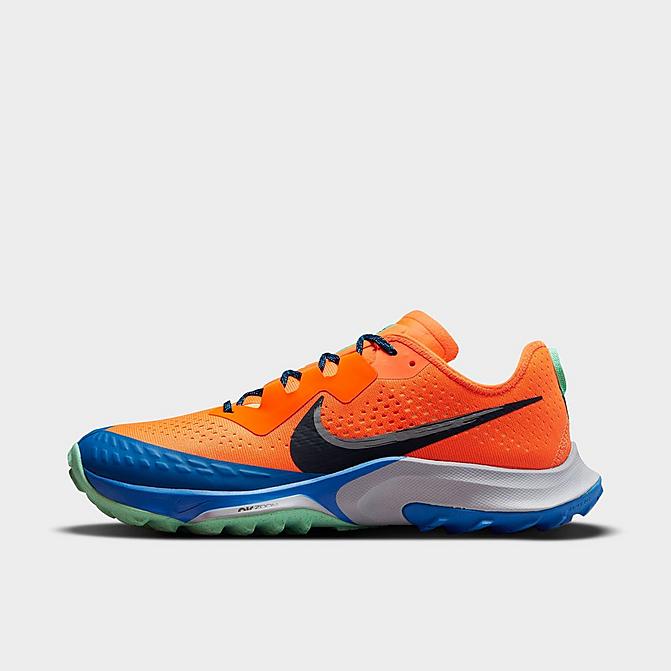 Right view of Men's Nike Air Zoom Terra Kiger 7 Trail Running Shoes in Total Orange/Signal Blue/Wolf Grey/Obsidian Click to zoom