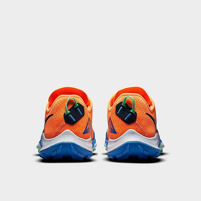 Left view of Men's Nike Air Zoom Terra Kiger 7 Trail Running Shoes in Total Orange/Signal Blue/Wolf Grey/Obsidian Click to zoom