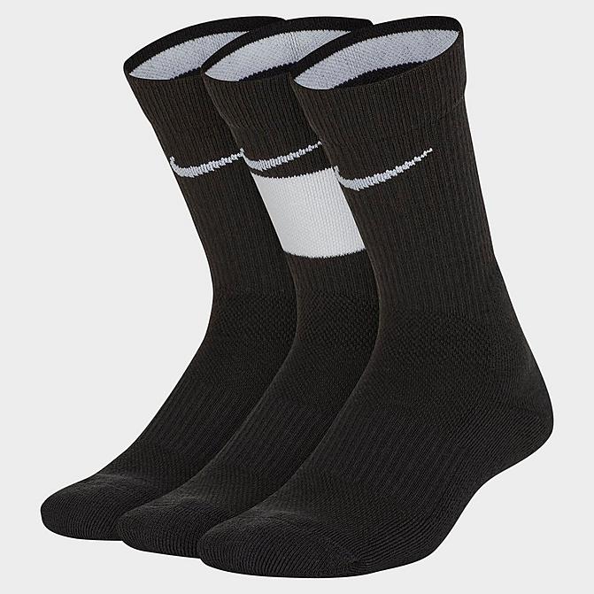 Alternate view of Kids' Nike Elite 3-Pack Basketball Crew Socks in Black Click to zoom