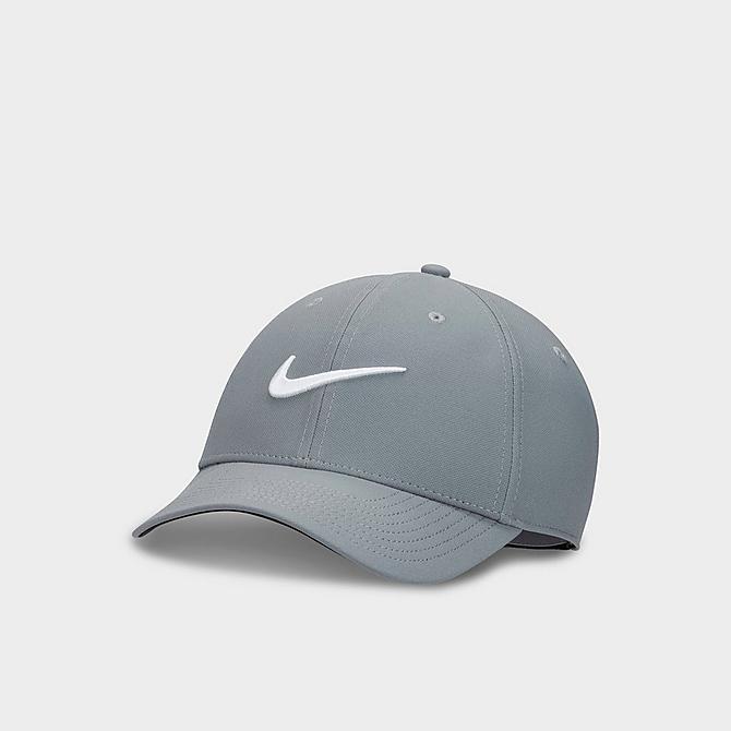 Three Quarter view of Nike Dri-FIT Legacy91 Adjustable Training Hat in Smoke Grey/White Click to zoom