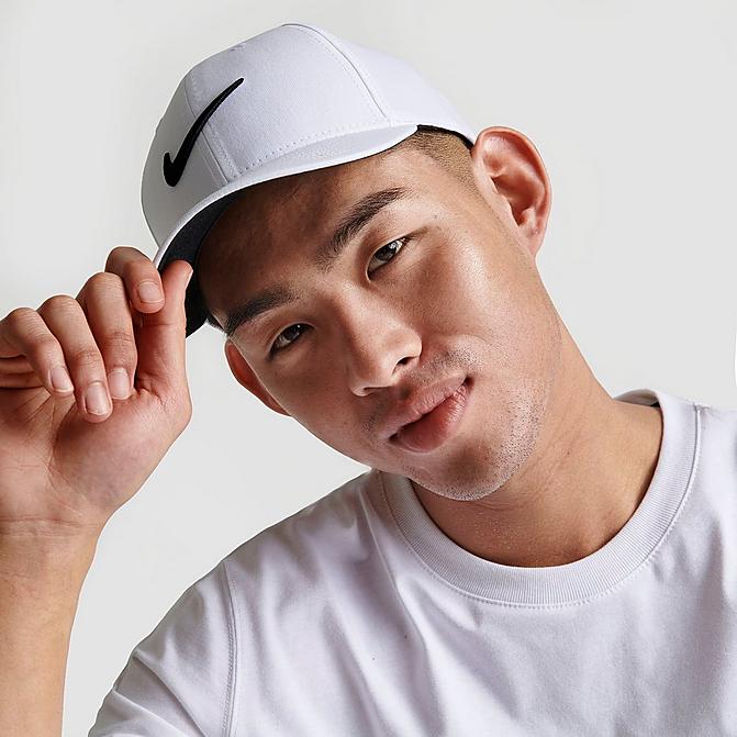 Right view of Nike Dri-FIT Legacy91 Adjustable Training Hat in White/Black Click to zoom