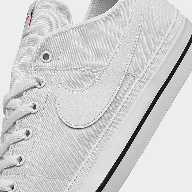 Front view of Men's Nike Court Legacy Canvas Casual Shoes in White/Black/White Click to zoom