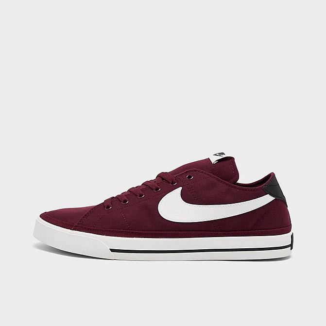 Right view of Men's Nike Court Legacy Canvas Casual Shoes in Dark Beetroot/Dark Beetroot/Black/Sail Click to zoom