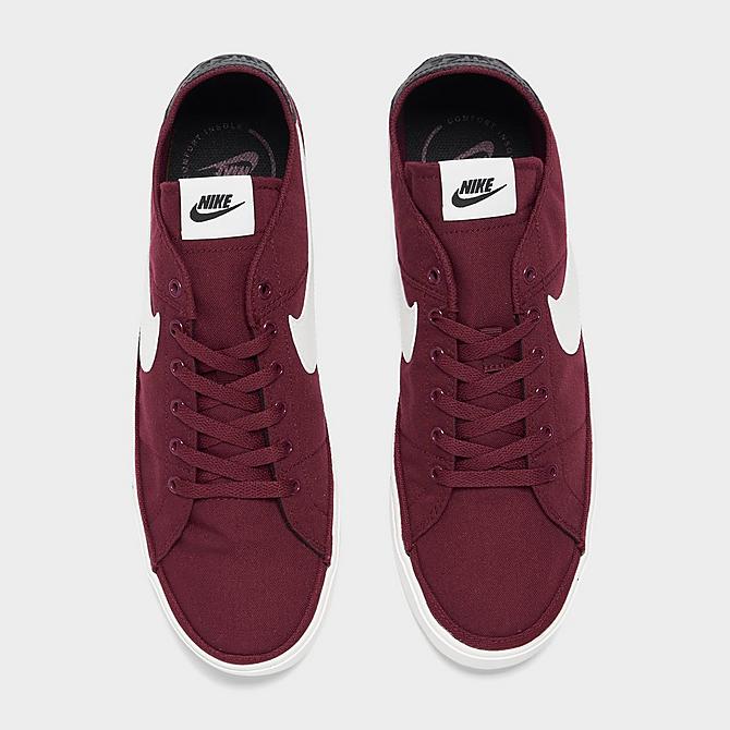 Back view of Men's Nike Court Legacy Canvas Casual Shoes in Dark Beetroot/Dark Beetroot/Black/Sail Click to zoom