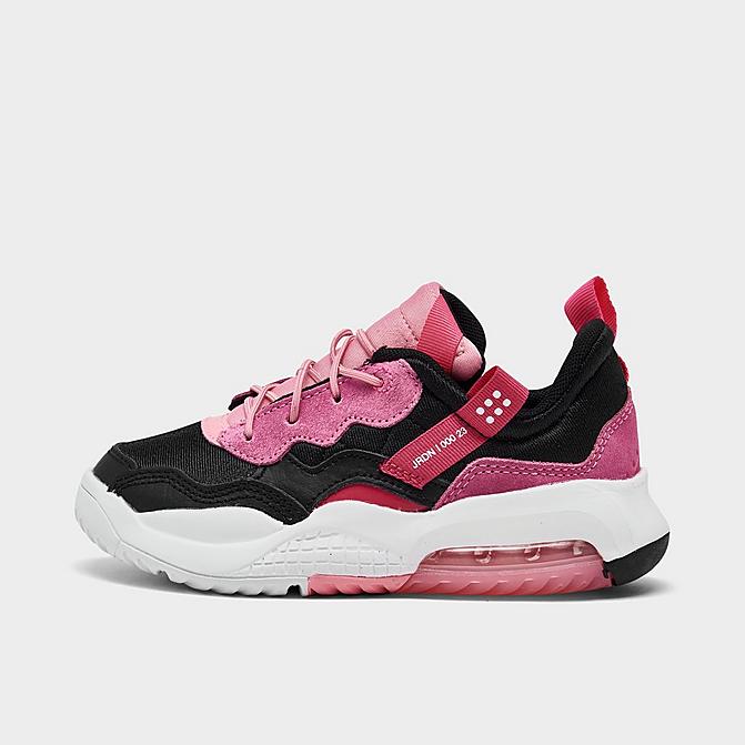 Right view of Little Kids' Jordan MA2 Casual Shoes in Black/Pinksicle/Rush Pink/Coral Chalk Click to zoom