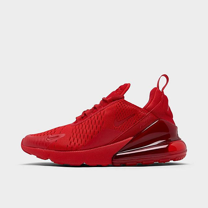 Right view of Big Kids' Nike Air Max 270 Casual Shoes in University Red/University Red/Black Click to zoom