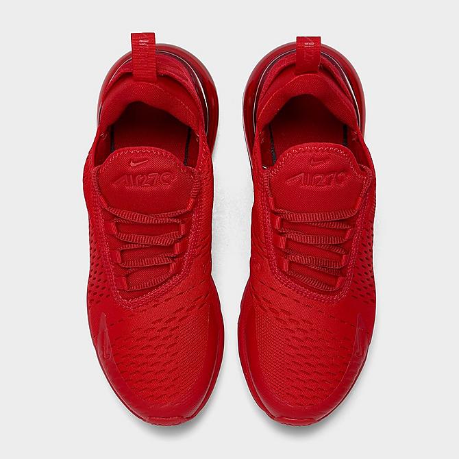 Back view of Big Kids' Nike Air Max 270 Casual Shoes in University Red/University Red/Black Click to zoom