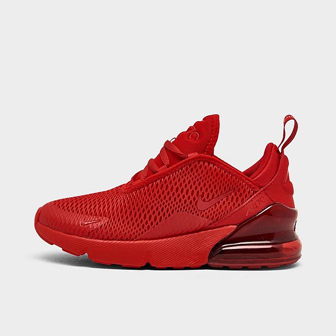 Right view of Little Kids' Nike Air Max 270 Casual Shoes in University Red/University Red/Black Click to zoom