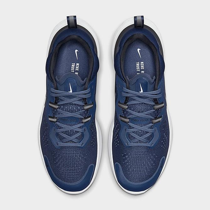 Back view of Men's Nike React Miler 2 Running Shoes in Thunder Blue/Black/Obsidian Click to zoom
