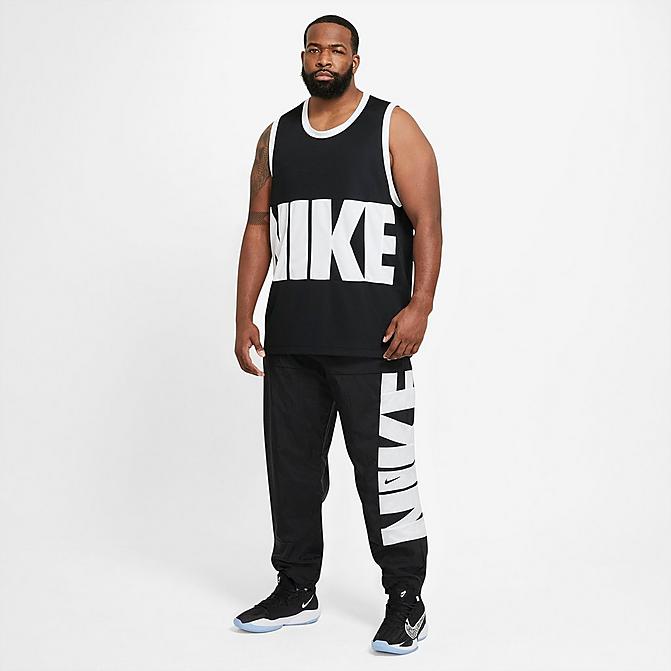 Front view of Men's Nike Dri-FIT Starting 5 Basketball Pants in Black/Black/Black/White Click to zoom