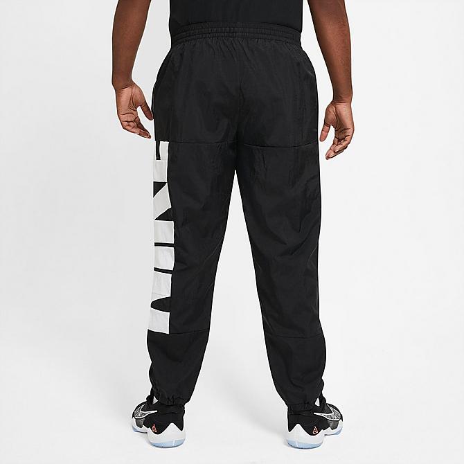 Front Three Quarter view of Men's Nike Dri-FIT Starting 5 Basketball Pants in Black/Black/Black/White Click to zoom