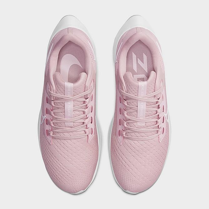 Back view of Women's Nike Air Zoom Pegasus 38 Running Shoes in Champagne/White/Barely Rose/Arctic Pink Click to zoom
