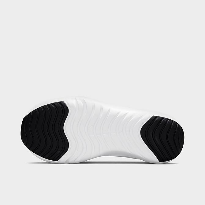Bottom view of Little Kids' Nike Flex Plus Running Shoes in Black/White Click to zoom