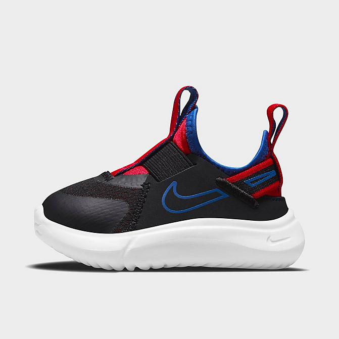 Right view of Kids' Toddler Nike Flex Plus Running Shoes in Black/Game Royal-University Red-White Click to zoom