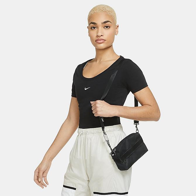 Alternate view of Women's Nike Sportswear Futura Luxe Crossbody Bag in Black/Black/Dark Smoke Click to zoom