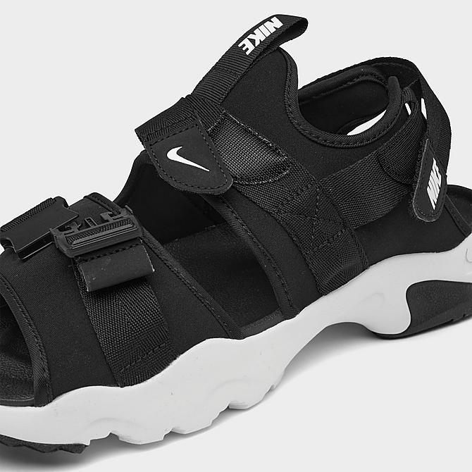 Front view of Men's Nike Canyon Adjustable Strap Sandals in Black/Black/White Click to zoom