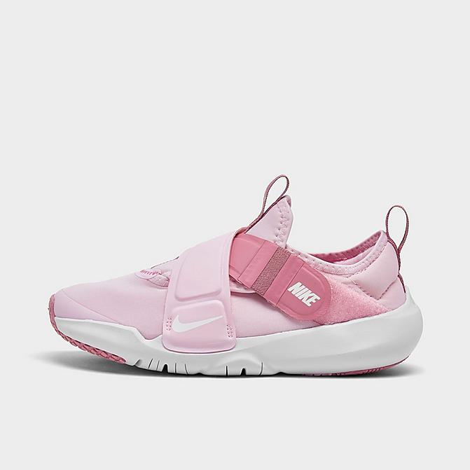 Right view of Girls' Little Kids' Nike Flex Advance Running Shoes in Pink Foam/White/Elemental Pink Click to zoom